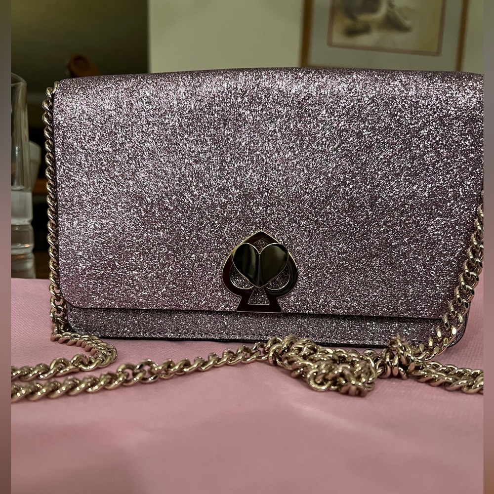SPRING/PROM TIME! Kate Spade ♠️ Pinkish Sparkling Clutch/Crossbody Purse